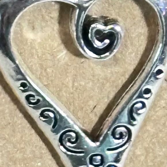 2/$20 Silver Tone Heart Hook Earrings Swirl Decorations Heart in Center NWOT - Picture 2 of 10